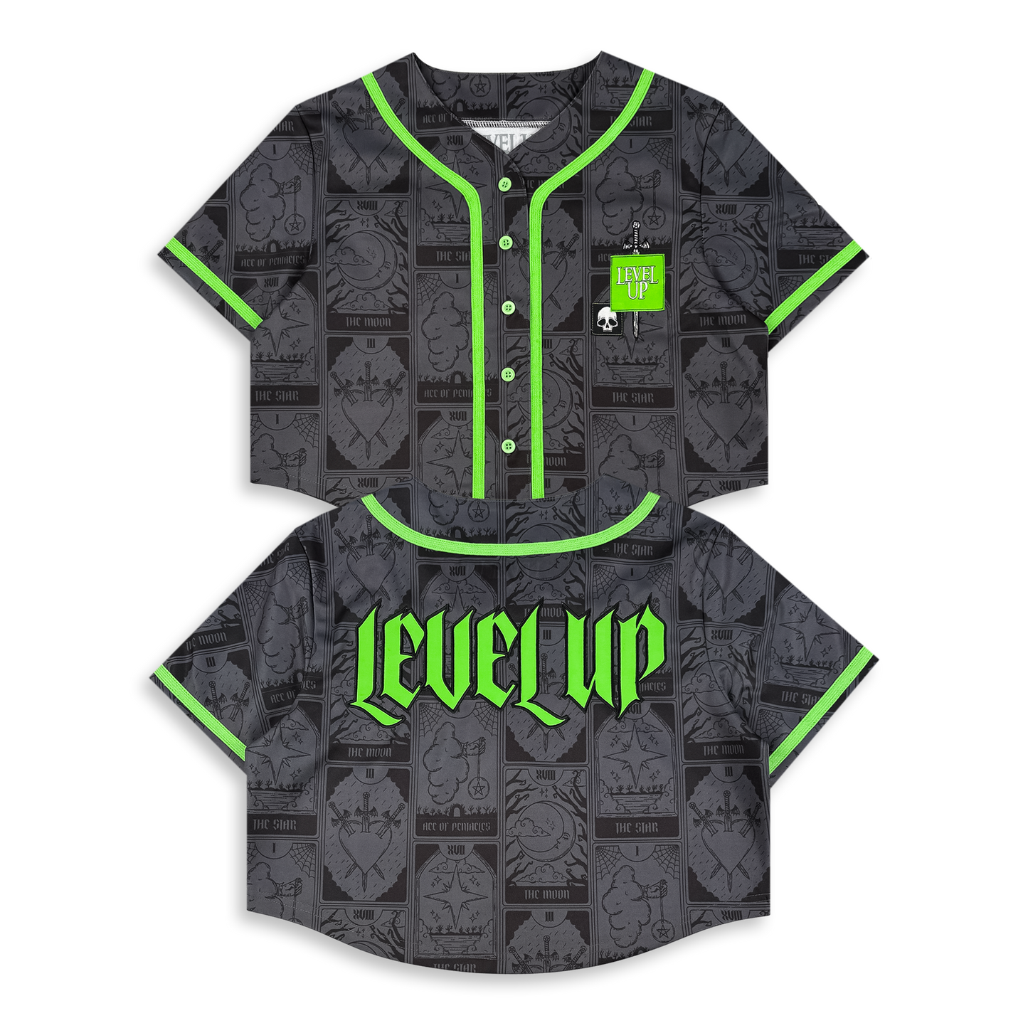 Level Up - Summerween Crop Baseball Jersey