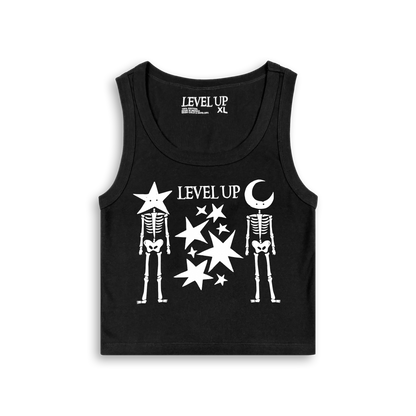 Level Up - Celestial Skeletons Crop Tank