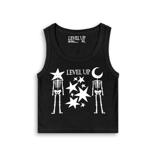 Level Up - Celestial Skeletons Crop Tank