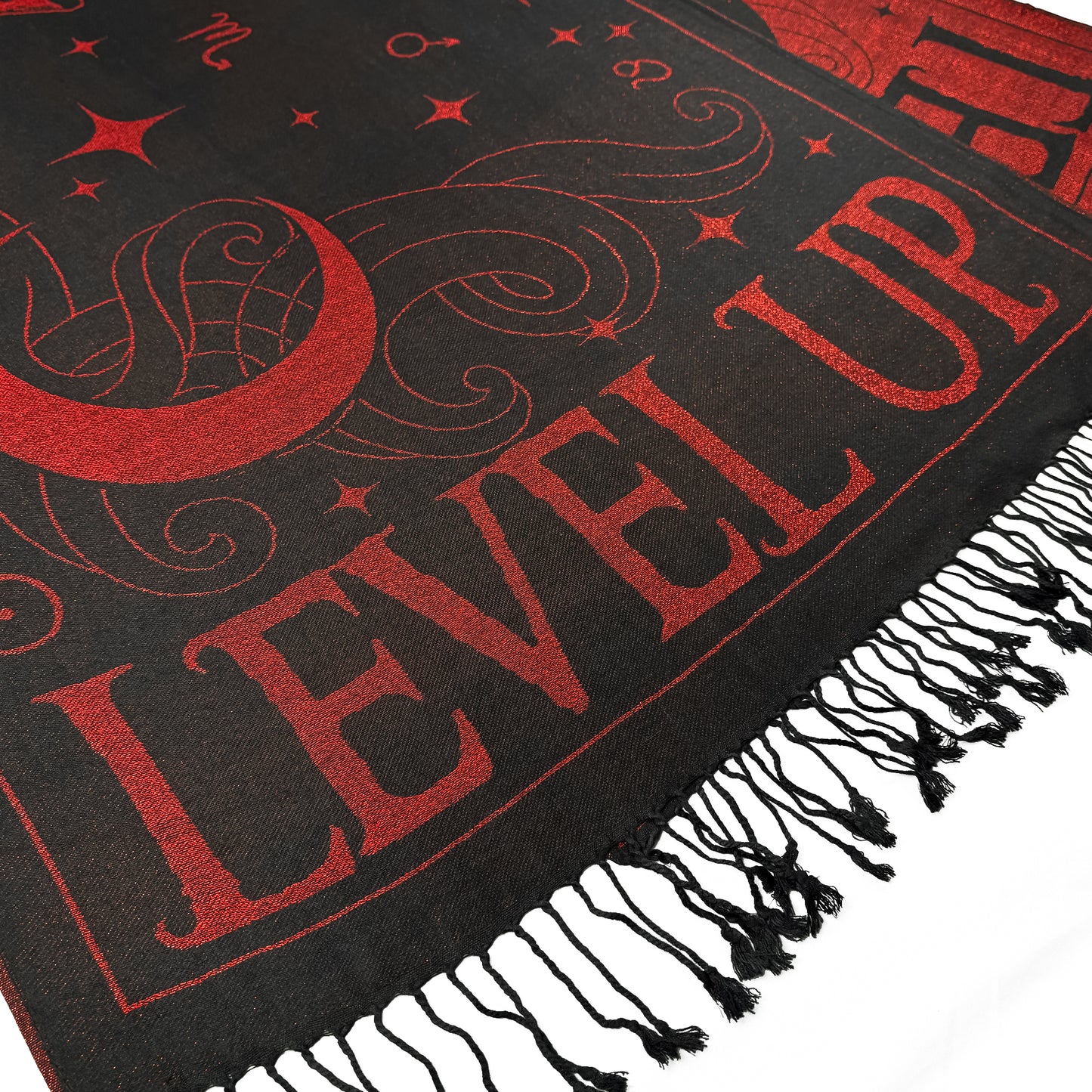 Level Up - Midnight Candelabra Metallic Knit Pashmina