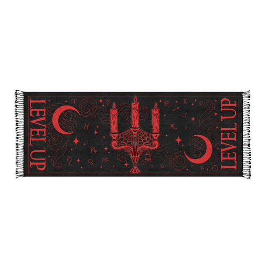 Level Up - Midnight Candelabra Metallic Knit Pashmina